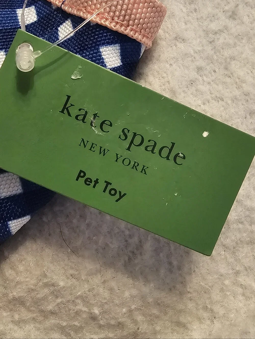 kate spade new york Blue Gingham Frisbee Dog Toy